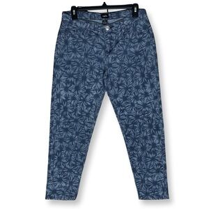 Rue21 Y2K Jeans Womens 9/10 Floral AOP Ankle‎ Retro Boho Stretch Pants 29x25